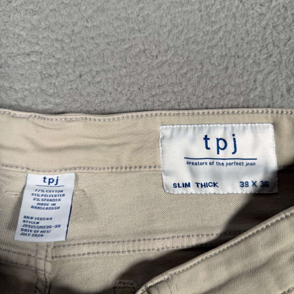 The Perfect Jean NYC Pants Mens 38x36 Tan Denkhaki Slim Thick Stretch Casual TPJ - Picture 2 of 7